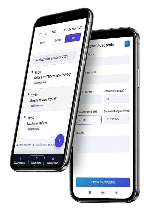 Panel Serwisanta na telefonie KiedySerwis.pl | Automatyczne przypomnienia SMS dla Twoich klientów serwisu