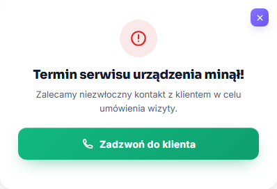 Panel Serwisanta KiedySerwis.pl – powiadomienie o zbliżającym się terminie serwisu urządzenia