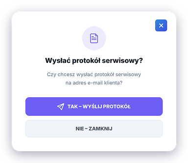 Protokół serwisowy na e-mail